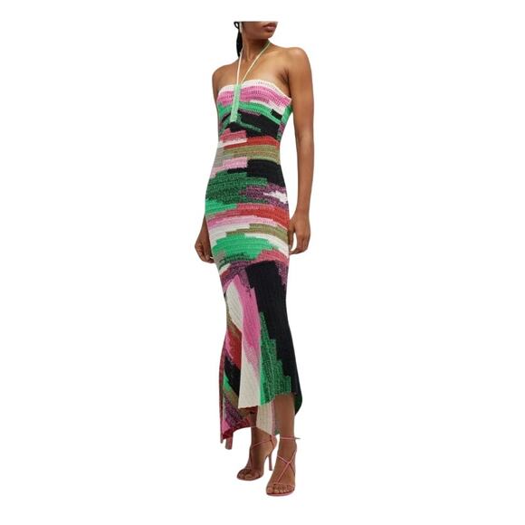 NWT A.L.C. Nova Crochet Halter Maxi Dress Size XS Extra Small - Picture 11 of 11